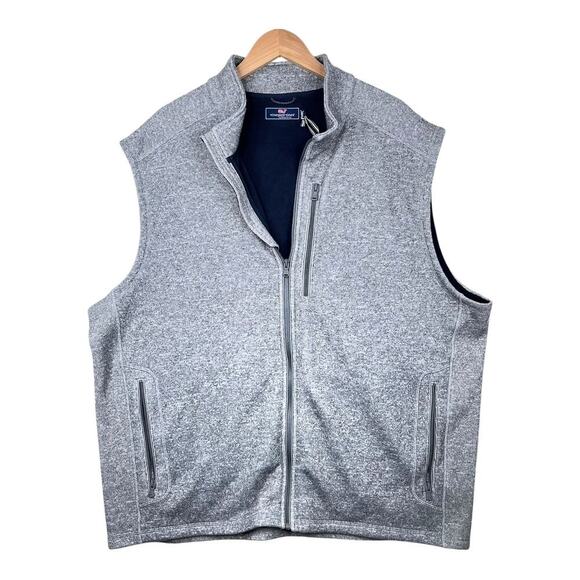 Vineyard vines Gray Full Zip Vest Men's Size 2X New without tags - Picture 1 of 10